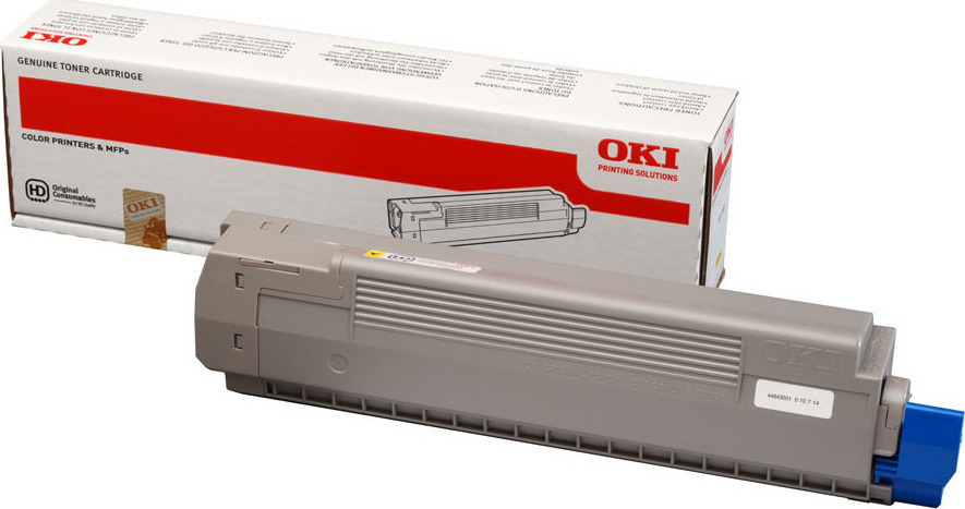 Compatible 44643001 OKI toner Yellow  for C801/ C821